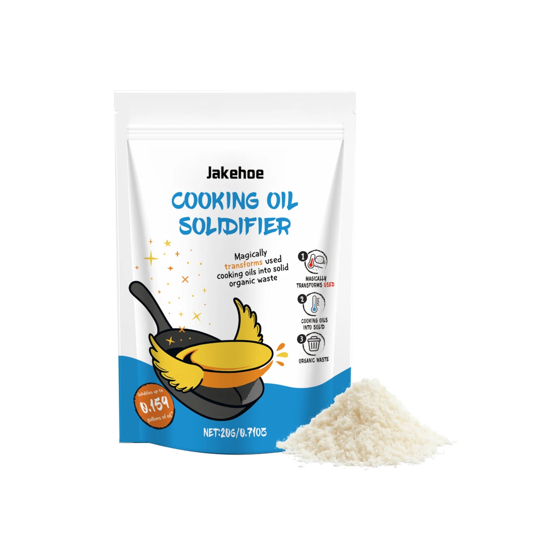 Cooking Oil Solidifier Powder Hot Grease Hardener For Used Fryer Oil Waste Vegetable Lard Eco Friendly Kitchen Cleaning Tool