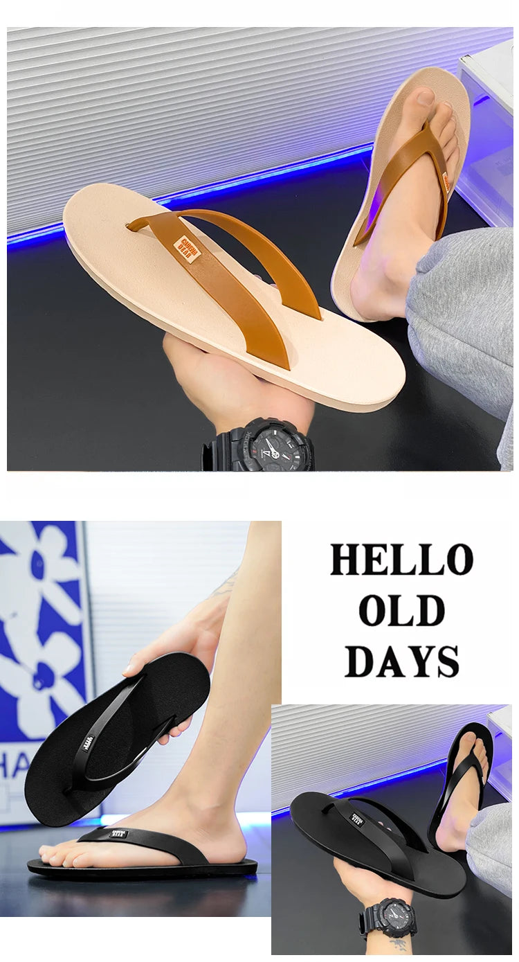 Mens Hot Sale Mixed Colors Flip Flop Summer Men's Waterproof Shoes New Male Anti-Slip Slippers Outdoor Men Light Beach Sandals