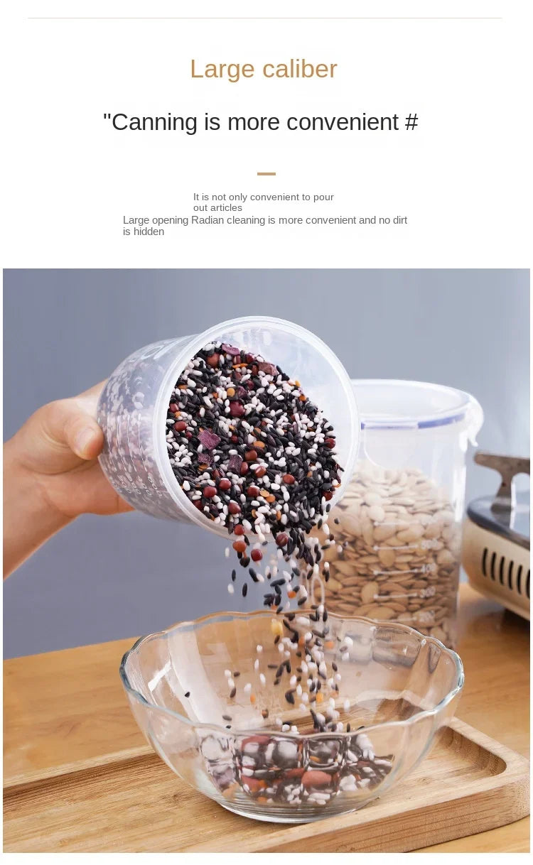 Sealed Jars With Scale Grain Storage Tank Kitchen Food Fresh-keeping Boxes Refrigerator Organize Container Seasoning Spices Can