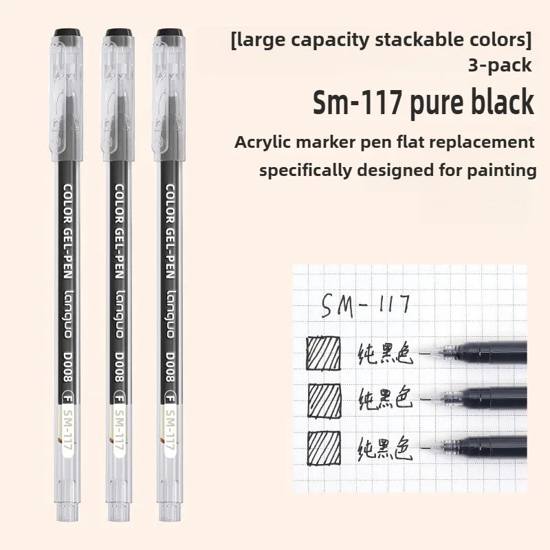 LANGUO Aesthetic Overlayable Skin Tone Gel Pens High-Capacity Art Journaling Replacement School Supplies Stationery