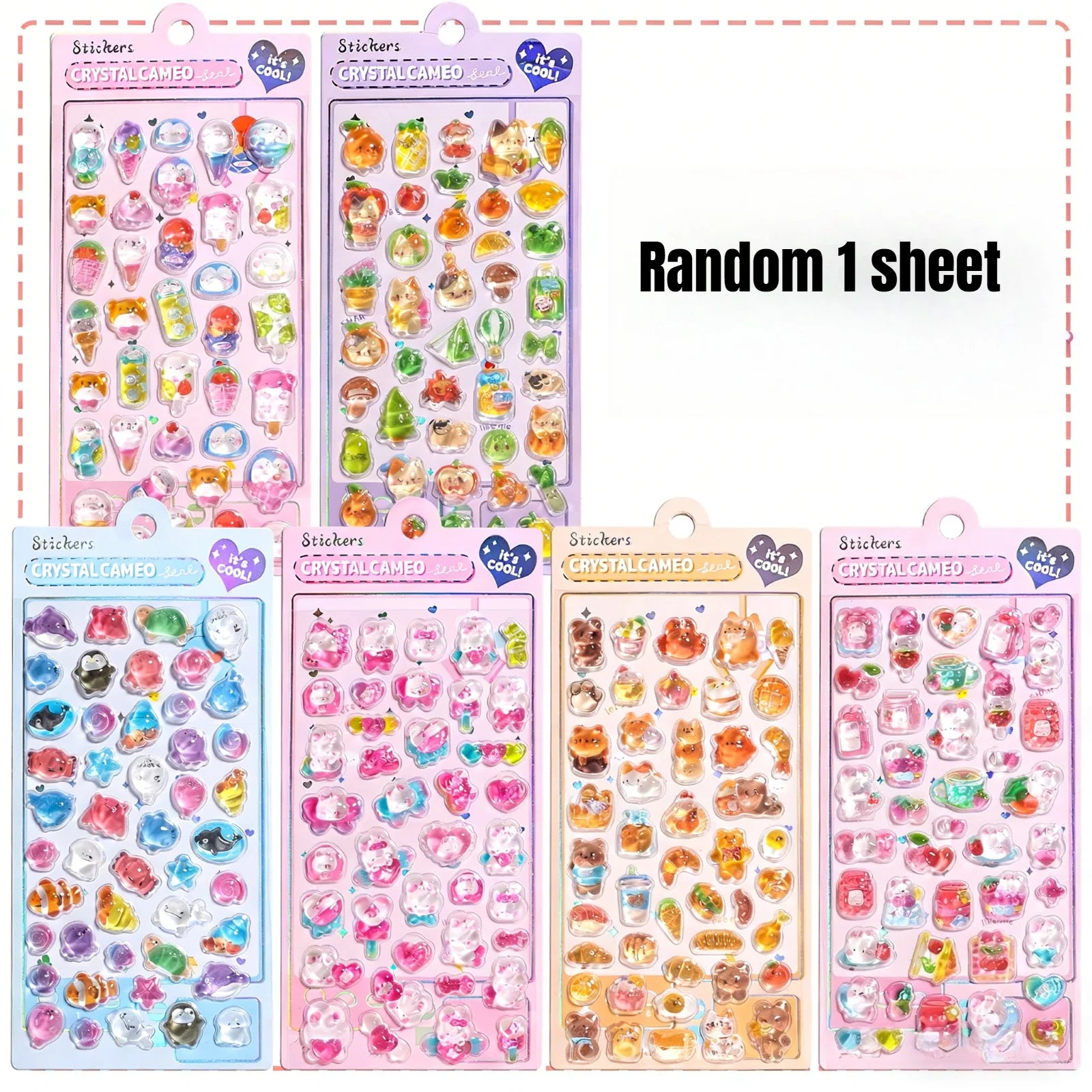 Kawaii Japanese Animal Sushi 3D Relief Drop Sticker for Scrapbooking Cute DIY Phone Case Decor Sticker School Stationery Supply