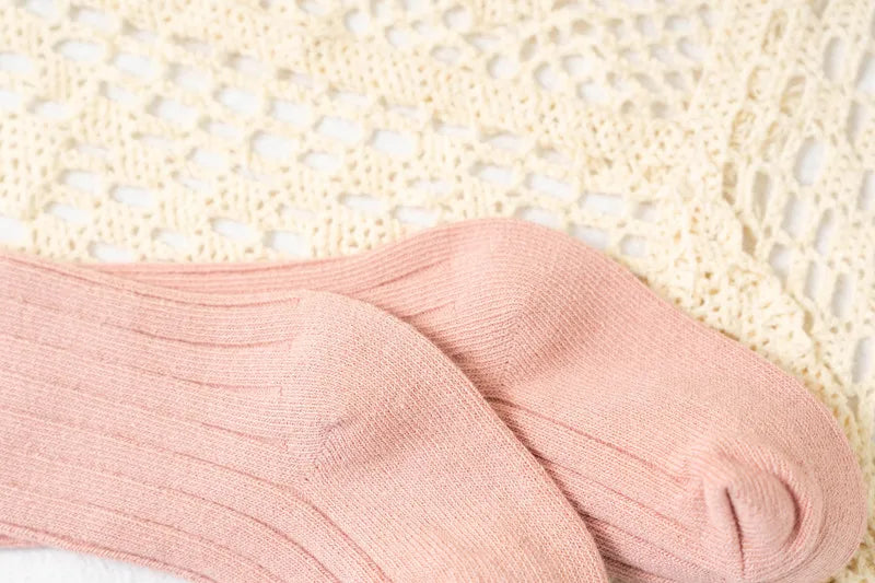 Ruffle Kids Knee High Socks Baby Girls Toddlers Long Soft Cotton Sock Lace Flower Children Princess Uniform Socks For 0-8Years