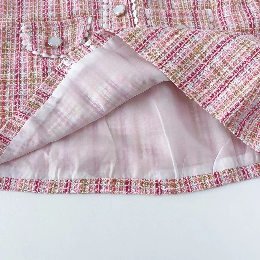 2-7 Years Children Summer Fashion Pearl Button Decoration Puff Sleeve Square Collar Princess Dress1 Pc Girls Party Sweet Clothes