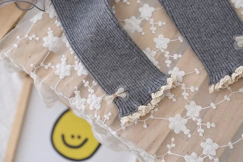 Girls Skirt-leggings Spring Autumn Mesh Skirt Pants for Kids Warm Winter Lace Children Leggings Toddler Trousers Baby Tights