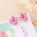 Sweet Flower Earrings For Women Fresh Four-petal Stereo Flower Stud Earrings Fashion Temperament 5 Colors Flower Earring