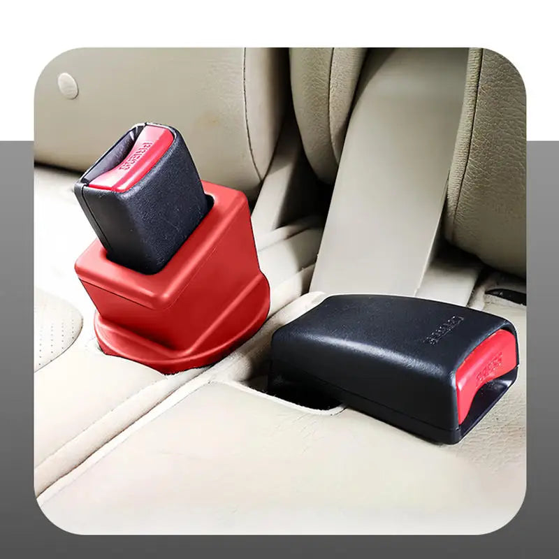 1/2pcs Car Belt Buckle Holder Made Of Eco-Friendly Silicone & Children Can Safe Touch Seat belt slot fastener