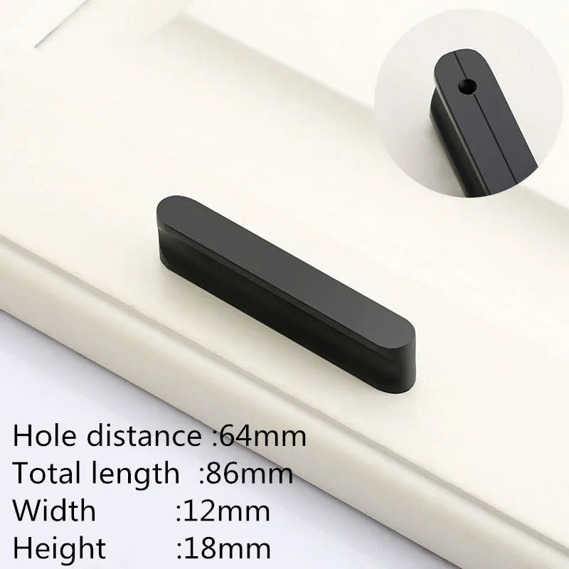 VARMSTUGA American Simple Black Aluminum Alloy Kitchen Cabinet Door Knobs and Handles Drawer Pulls Furniture Handle Hardware