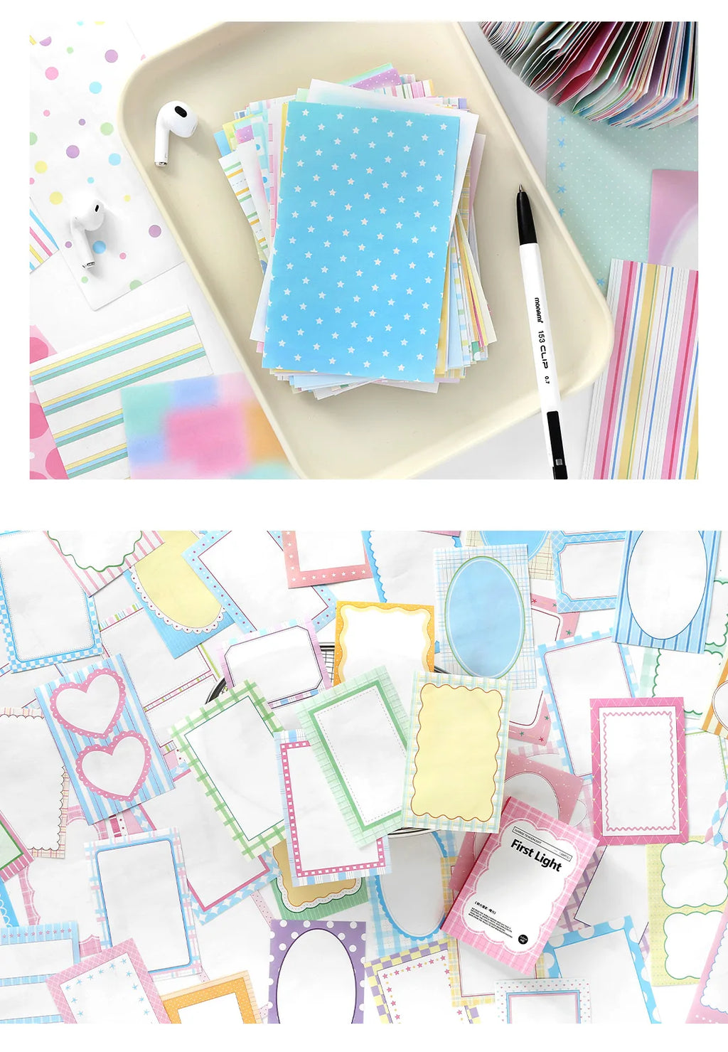 100sheets Ins Simple Color Lines Message Memo Notebook DIY Handmade Scrapbooking Material School Office Supplies