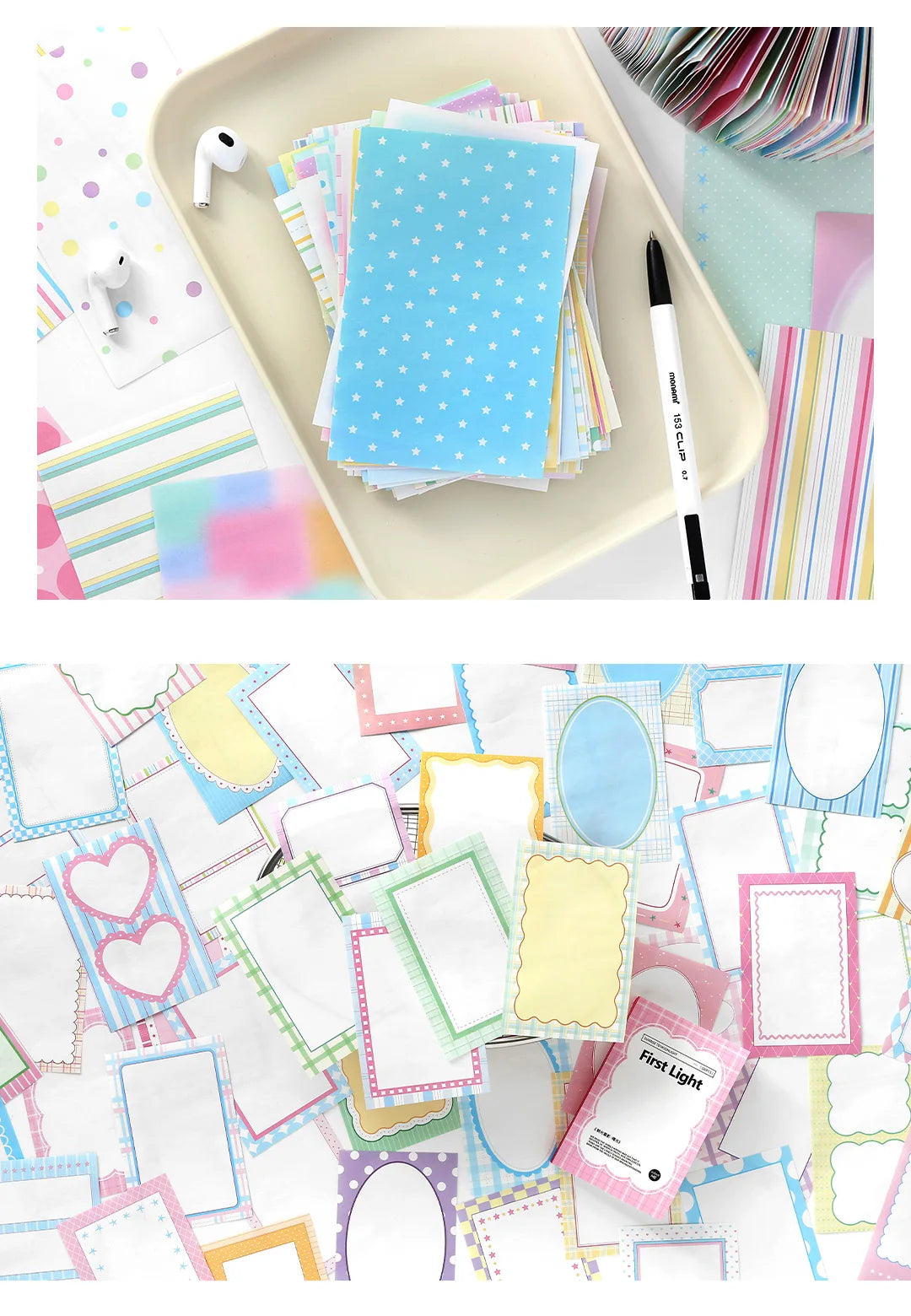 100sheets Ins Simple Color Lines Message Memo Notebook DIY Handmade Scrapbooking Material School Office Supplies