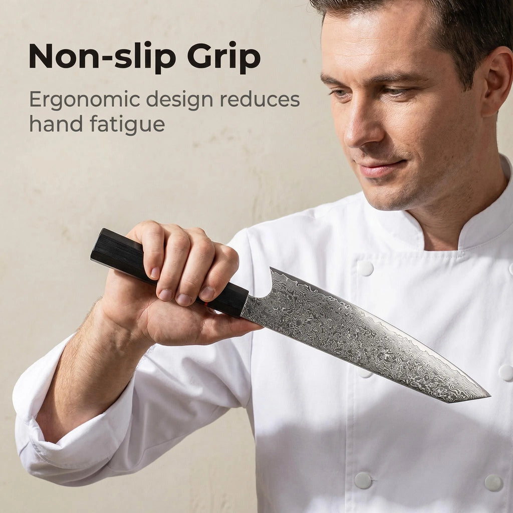 Professional Damascus Knife Cleaver Meat Slicing Fruit Fish BBQ Boning Knife G10 Handle Damascus Steel Kitchen Knives Chef Knife
