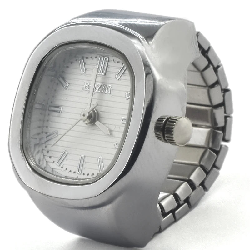 Ring Quartz Watch New Hot Sales Creative Alloy Shell Finger Square Dial Couple Men And Women