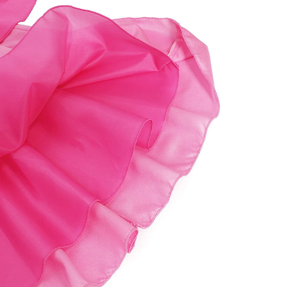 Rose Peach Costume Kids Girl Cosplay Fancy Carnival Birthday Party Role Play Princess Dress with Lace Children Halloween Outfit