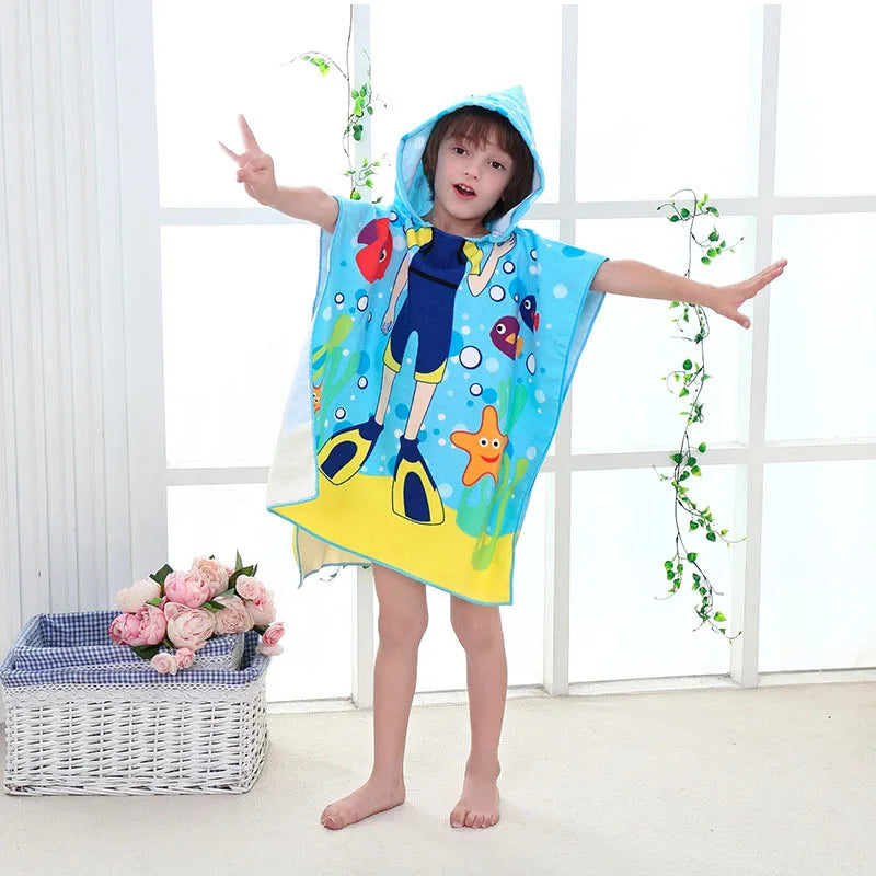 Unicorn Bathrobes for Children Baby Kids Cartoon Beach Towels Kids Bath Stuff Poncho Toddler Newborn Wrap Blanket Baby Bath Robe