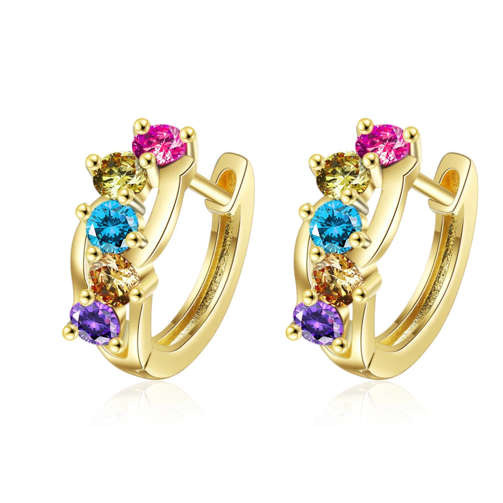 18k Plated Total 2.6CT Full Moissanite Hoop Earring for Women Sparkling Wedding Party Earring 925 Sterling Silver Jewelry Huggie
