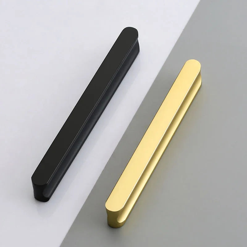 VARMSTUGA American Simple Black Aluminum Alloy Kitchen Cabinet Door Knobs and Handles Drawer Pulls Furniture Handle Hardware