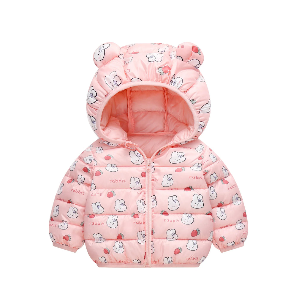 New Autumn Winter Coats Children Cartoon Cotton Down Jacket Kids Cute Casual Fashion Outerwear Boys Girls Print Clothing