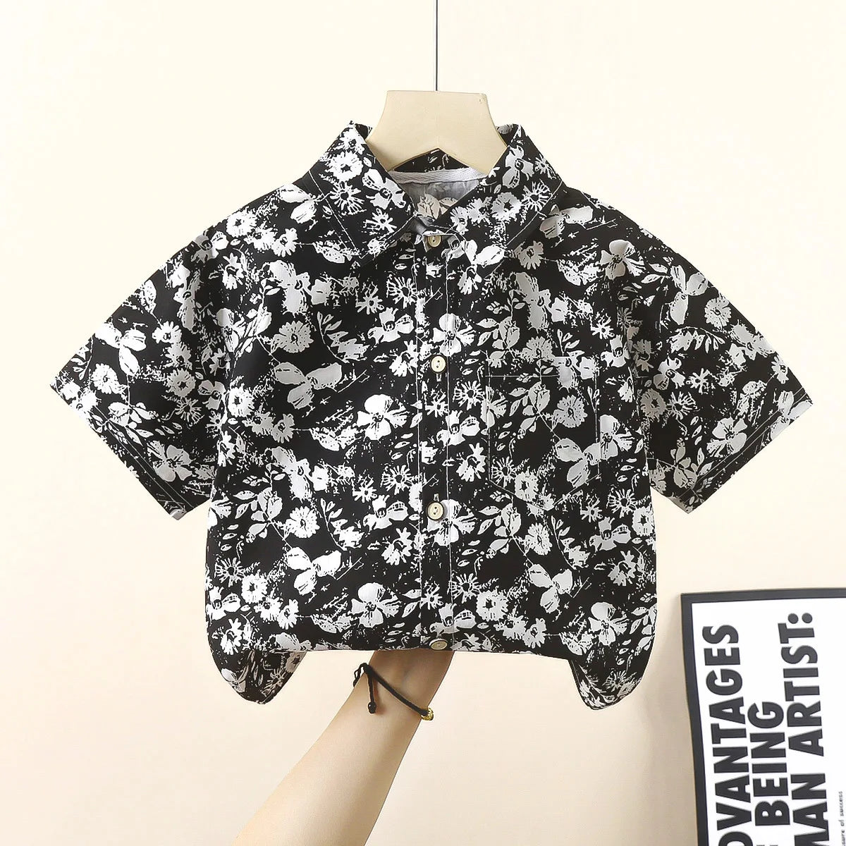 90-170cm Children Girl Short sleeved Shirts Summer Boys Summer Clothes Thin Baby Shirts  Cotton Tops 2023 New Korean Version