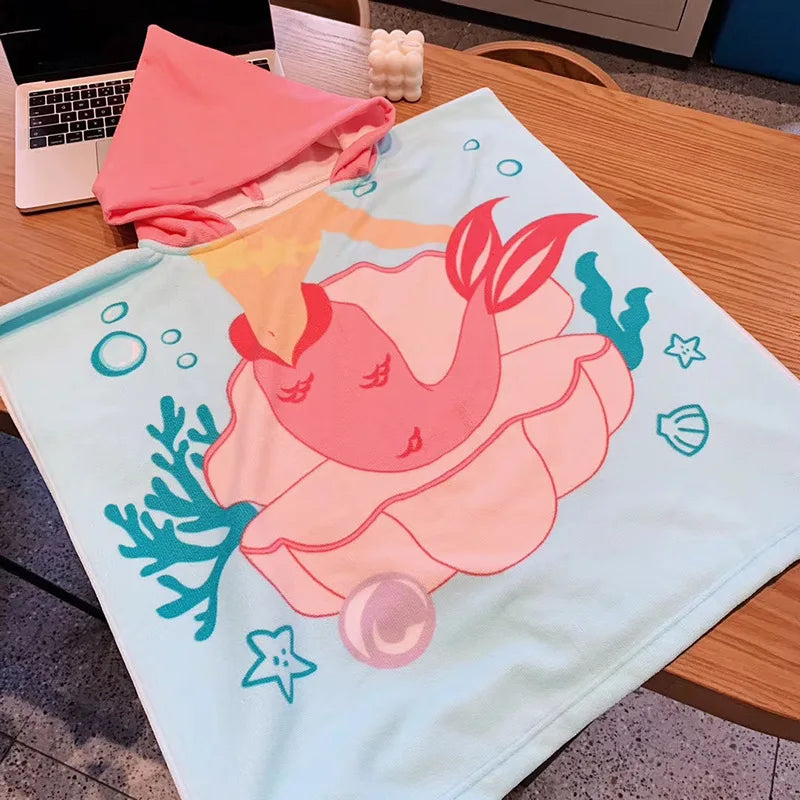 Unicorn Bathrobes for Children Baby Kids Cartoon Beach Towels Kids Bath Stuff Poncho Toddler Newborn Wrap Blanket Baby Bath Robe