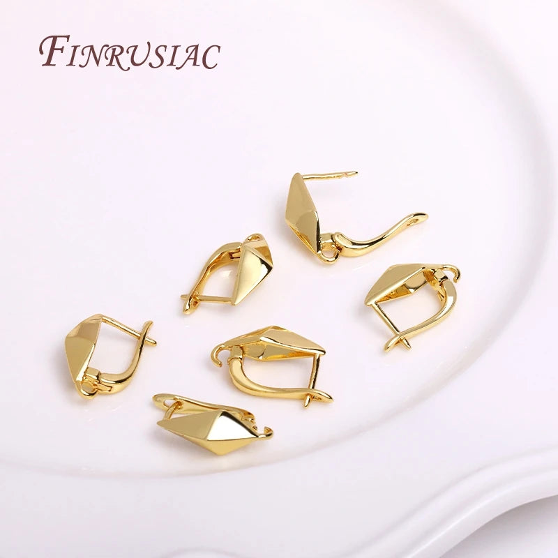 DIY Earring Accessories 18K Gold Plated Earwires Fastener Earring Hooks Clasps For Women Tassel / Pearl Drop Earrings Findings