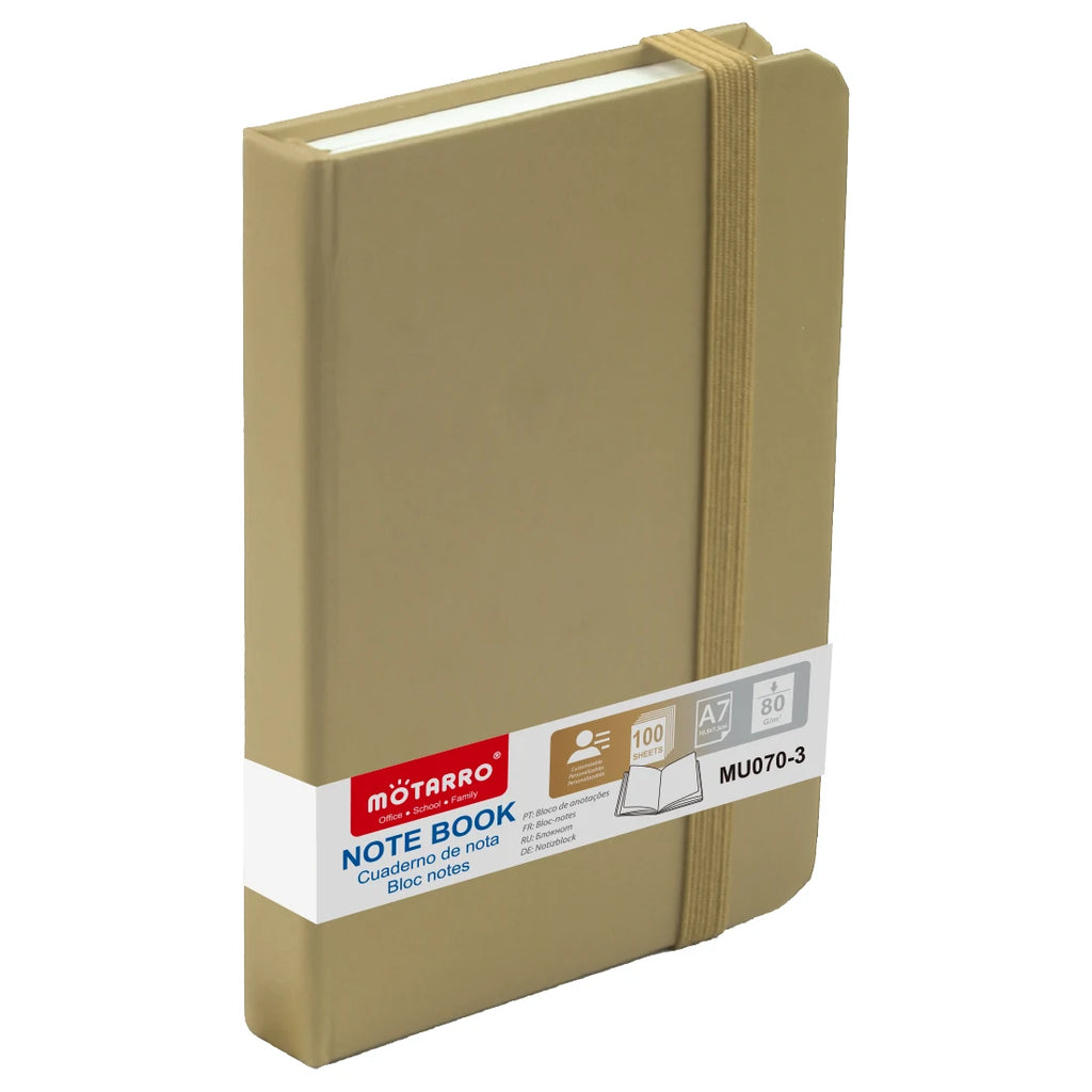 MOTARRO 1Pcs A7 Notebook Gold Silver Notepad Mini Memo Ins Hand Ledger for Student School Office Supplies Notepad