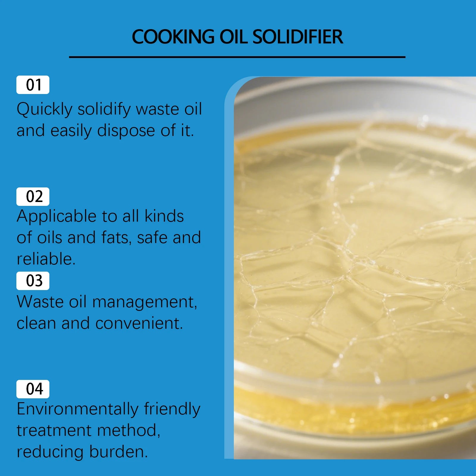 Cooking Oil Solidifier Powder Hot Grease Hardener For Used Fryer Oil Waste Vegetable Lard Eco Friendly Kitchen Cleaning Tool