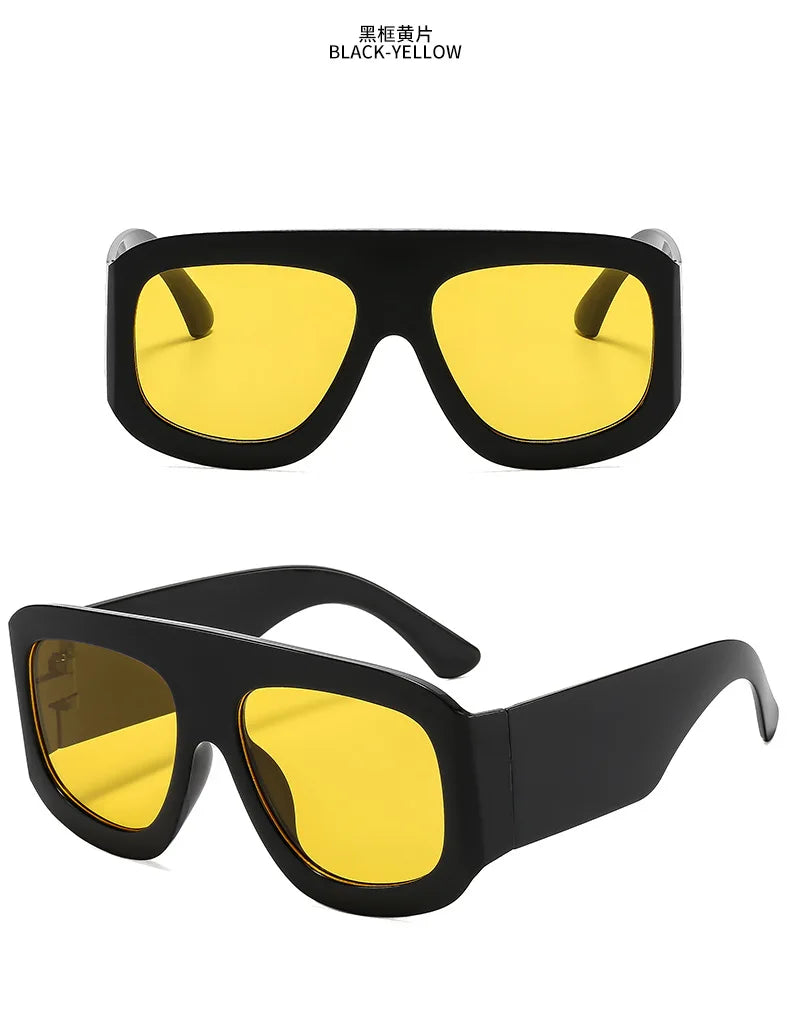 New Vintage exaggeration Square Sunglasses Women Men Rectangle Sun Glasses Female Eyewear Sunglasses Male Female Eyeglasses