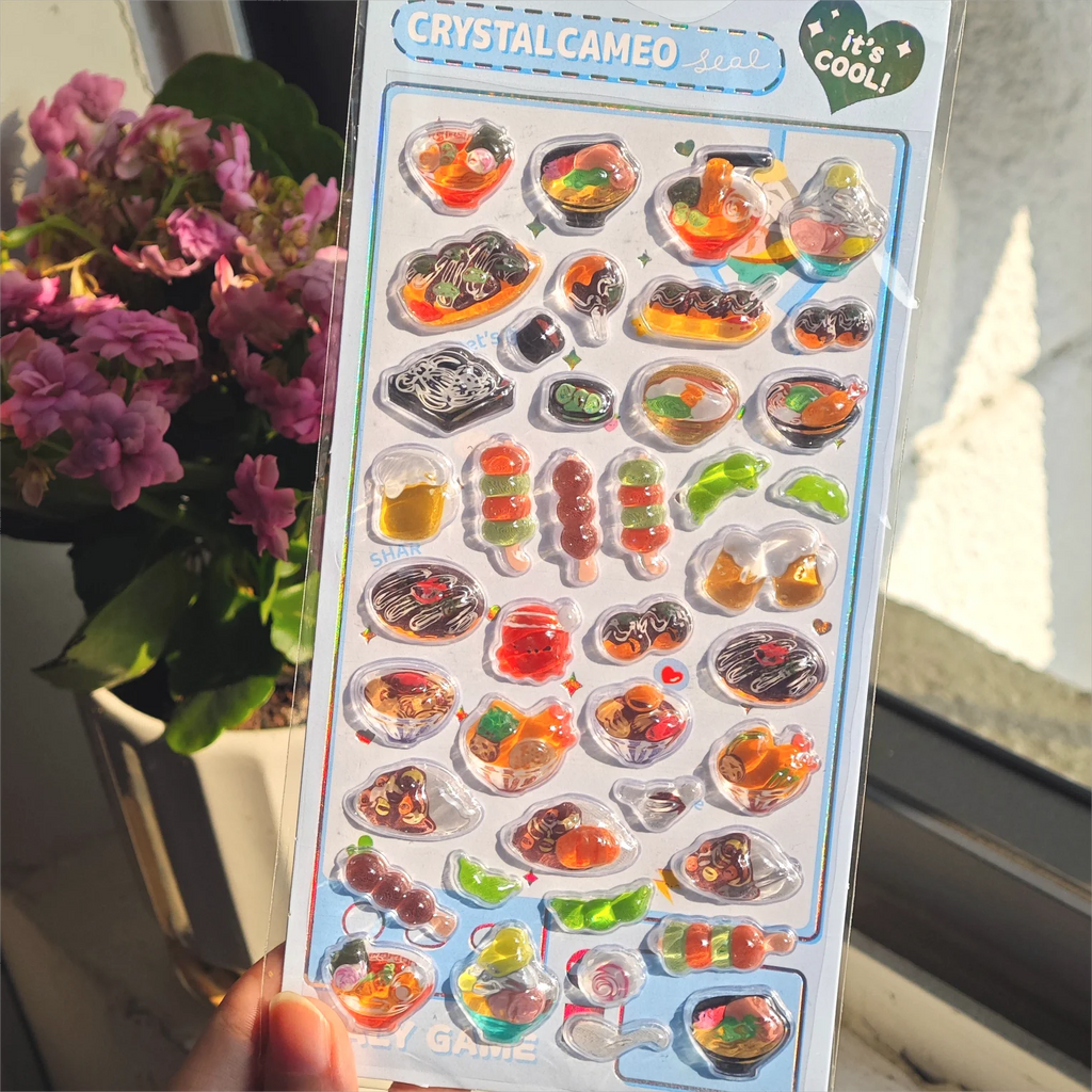 Kawaii Japanese Animal Sushi 3D Relief Drop Sticker for Scrapbooking Cute DIY Phone Case Decor Sticker School Stationery Supply