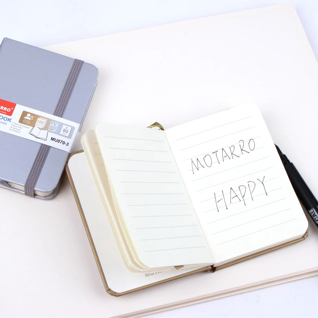 MOTARRO 1Pcs A7 Notebook Gold Silver Notepad Mini Memo Ins Hand Ledger for Student School Office Supplies Notepad