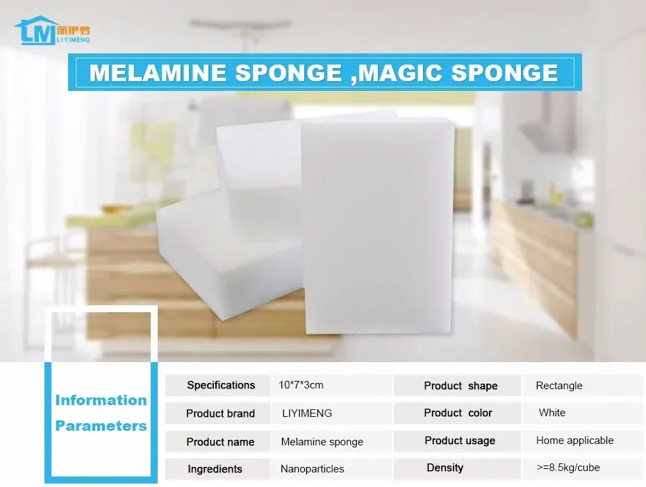 50 pieces of white melamine sponge eraser, kitchen, office, bathroom cleaning/dishwashing accessories 100 * 70 * 30mm