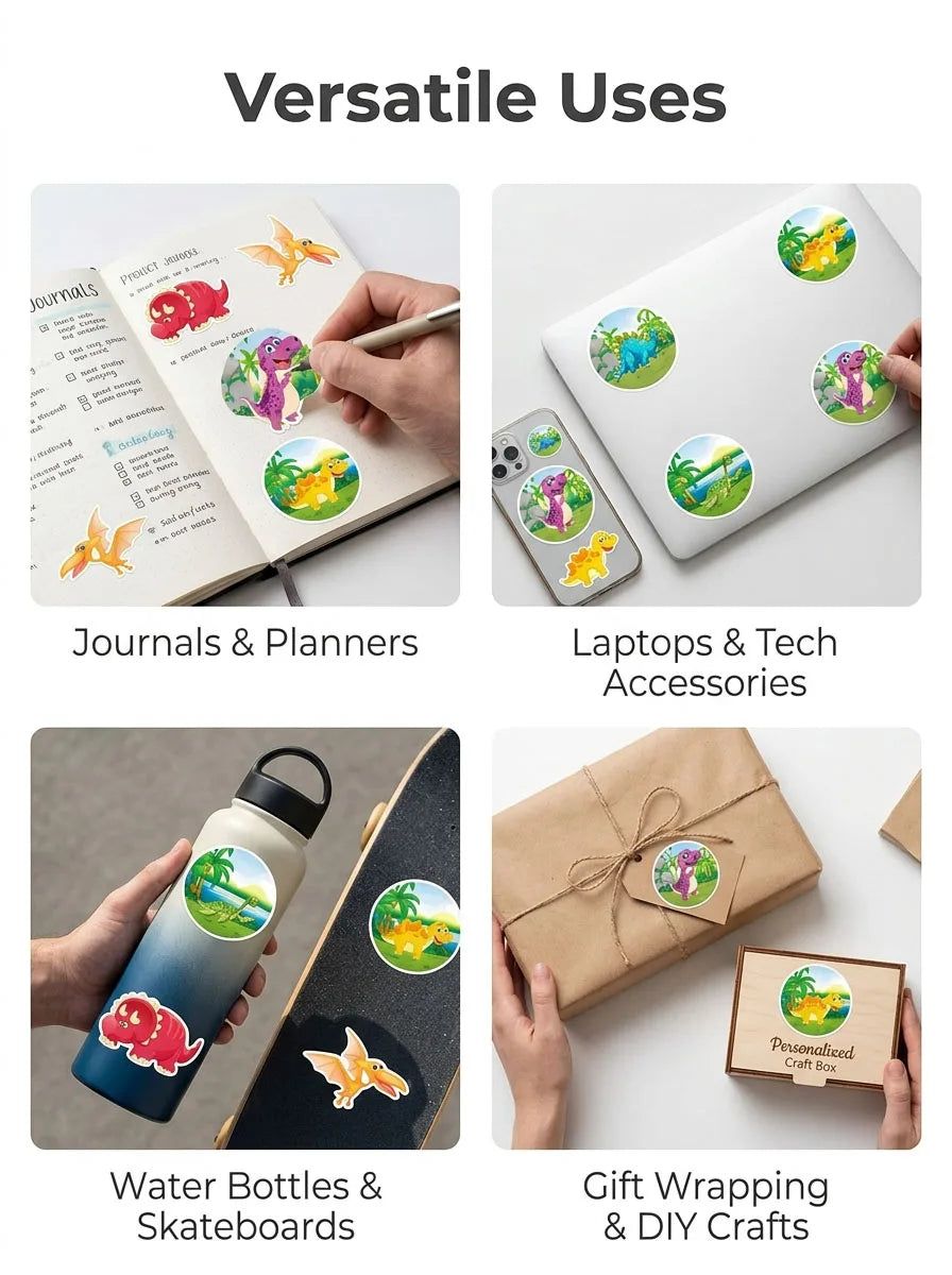 1R(500pcs) 2.5cm/1'' Dinosaur Animals Cartoon Stickers for kids school teacher Classroom Reward Encouragement Home Decor Labels