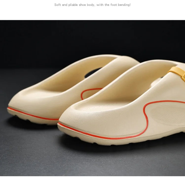 Men's flat slippers summer thick soft sole eva slippers outdoor beach sandals women's 45 non-slip comfortable bathroom slippers