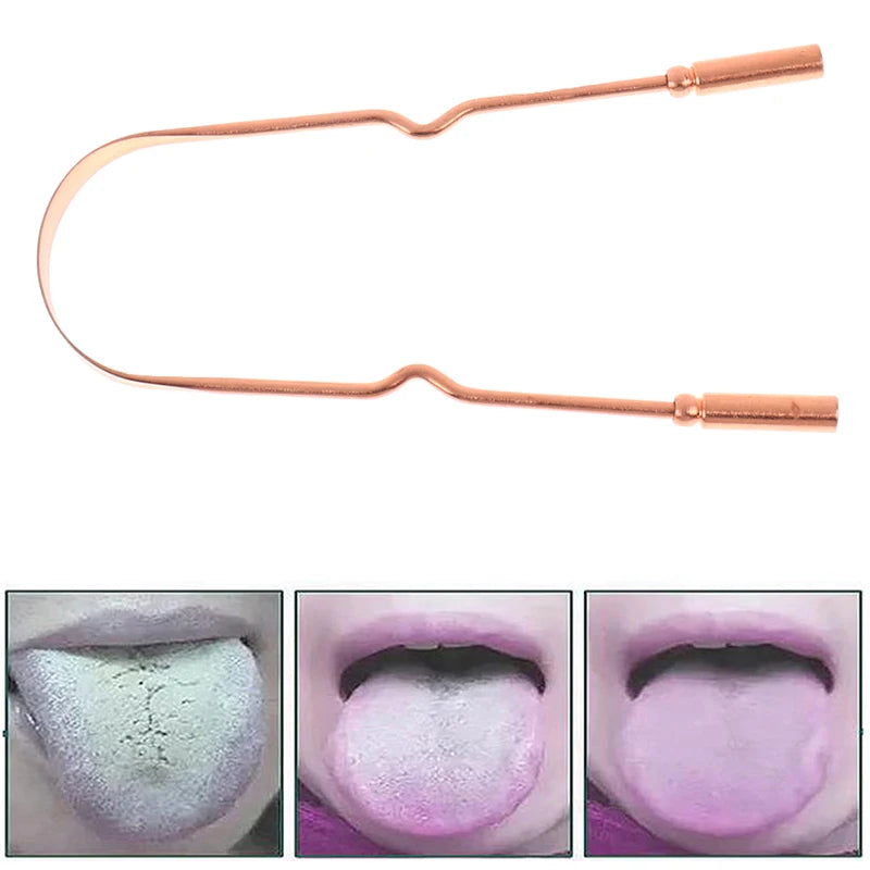 1Pc Pure Copper Tongue Scraper Oral Cleaner Brush Fresh Cleaning Hygiene For Men And Women High Quality Tounge Scraper 3 Styles