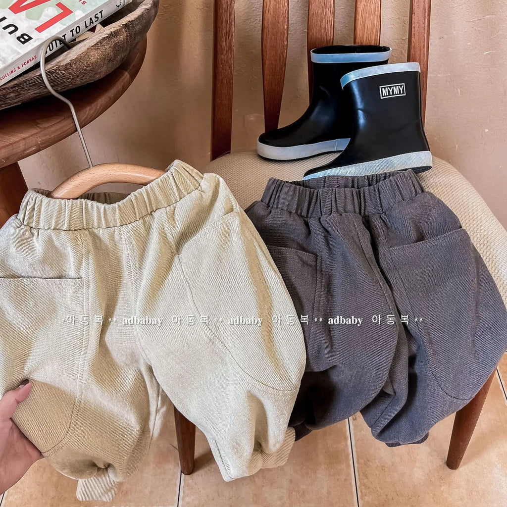 2026 Autumn New Girls Cotton Harem Pants Solid Children Loose Trousers Fashion Boys Casual Pants Loose Kids Clothes