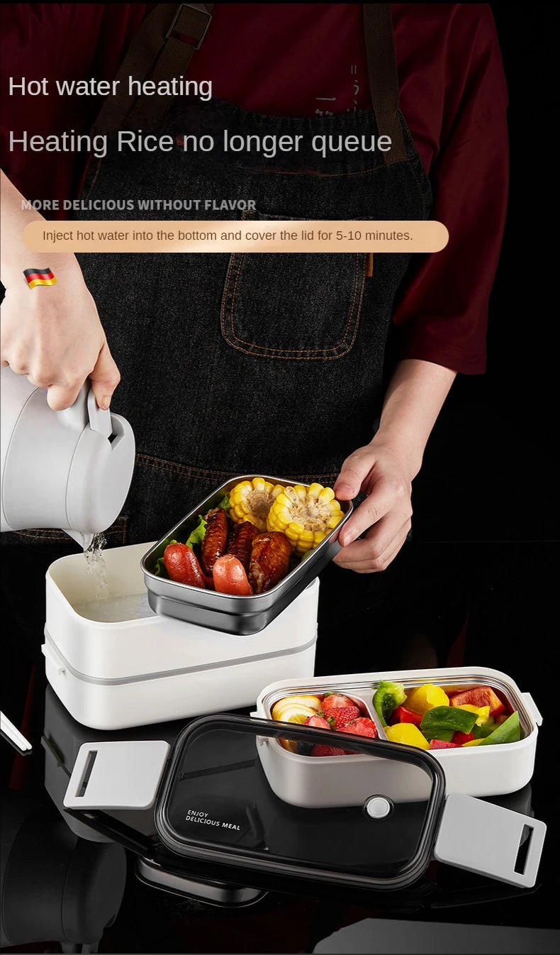 304 stainless steel lunch box for Adults Kids School Office 1/2 Layers Microwavable portable Grids bento Food Storage Containers
