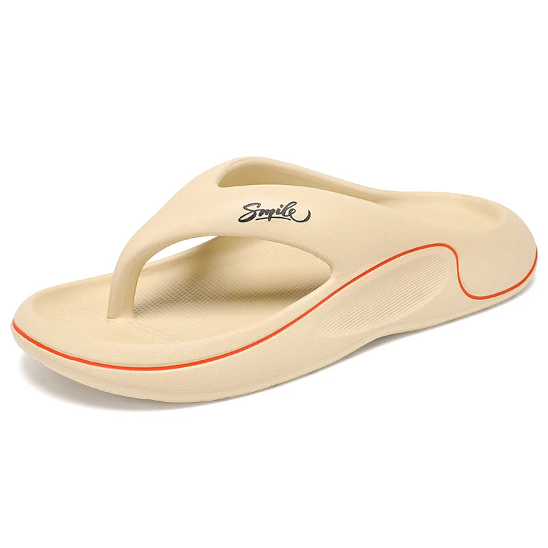 Men's flat slippers summer thick soft sole eva slippers outdoor beach sandals women's 45 non-slip comfortable bathroom slippers