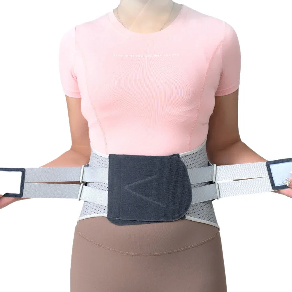 Adjustable Waist Support with Ergonomic Lumbar Pad for Spinal Alignment Sciatica Scoliosis and Herniated Discs - for Men & Women