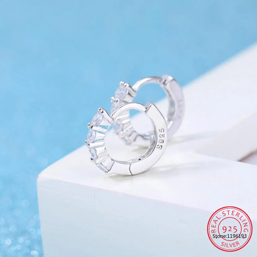 18k Plated Total 2.6CT Full Moissanite Hoop Earring for Women Sparkling Wedding Party Earring 925 Sterling Silver Jewelry Huggie