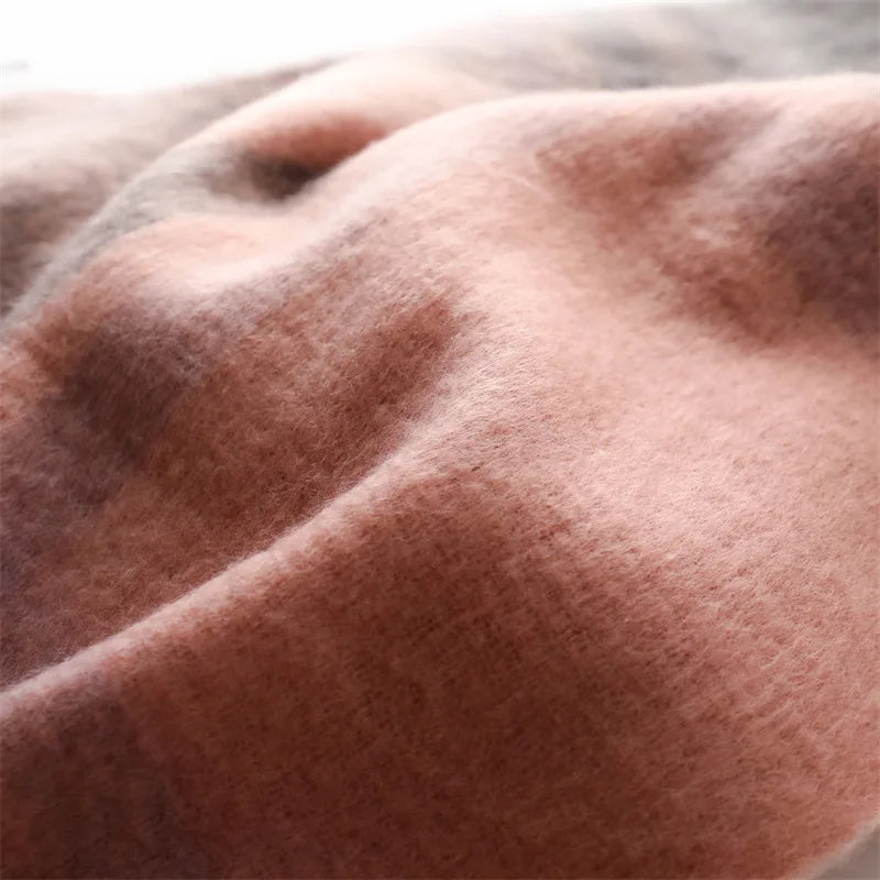 Korean Winter Imitation Cashmere Scarf Student Neck Thick Warm Shawl Men Women Popular Tassel Scarves Bufanda Blanket Thickening