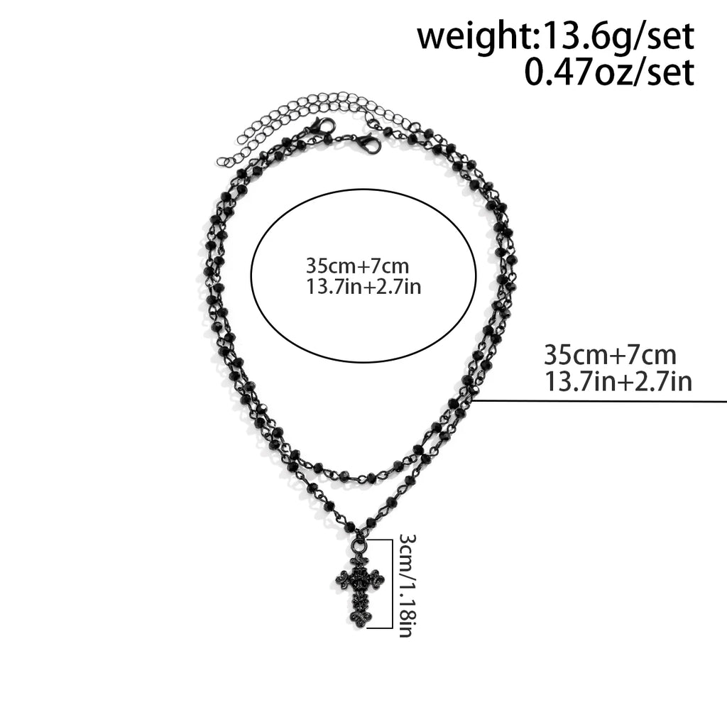 Ingemark Gothic Black Cross Jesus Star Pendant Choker Necklace for Women Punk Vintage Metal Chain Neck Jewelry Accessories New