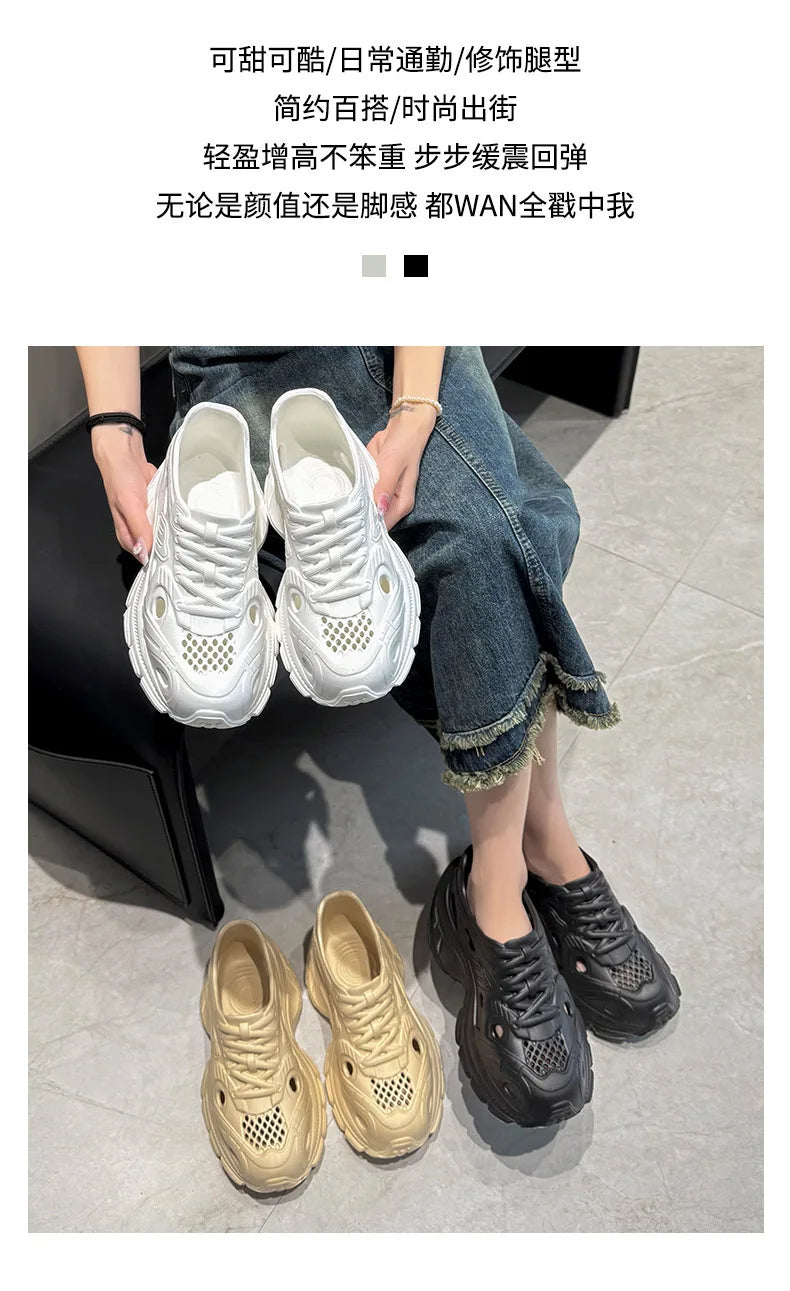 Women's Soft EVA Summer Sandals round Toe Flat Home Slides Dry Wedges Platform Beach Sandals with Thick Bottom for Garden Use