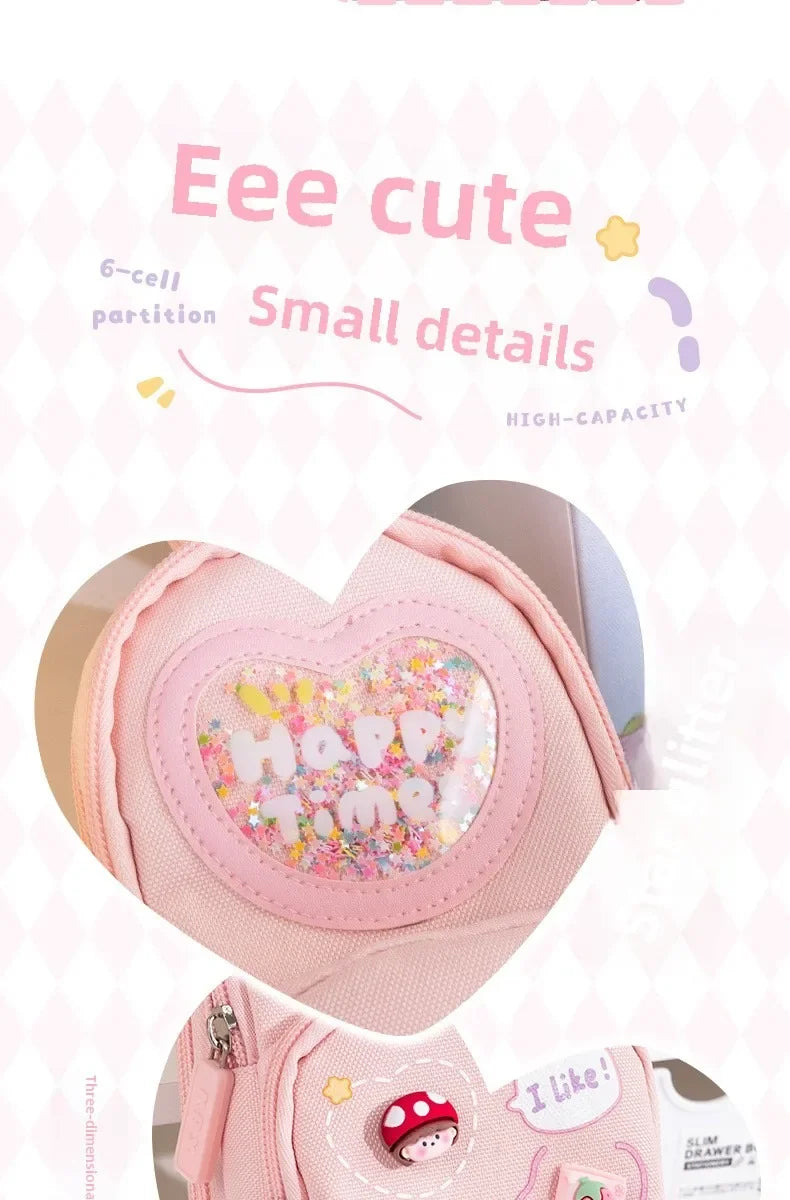 High Appearance Cute Cartoon Shaped Handheld Pencil Case with Large Capacity and Dirt Resistant Stationery Storage Bag