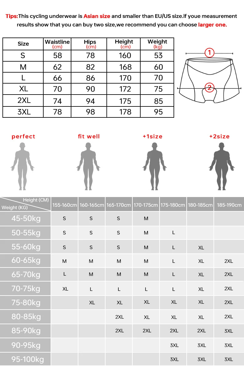 X-TIGER Cycling Underwear 5D Breathable Padded Gel Bike Shorts Men MTB Anti Slip Leg Grips Riding Cycling Shots Ciclismo