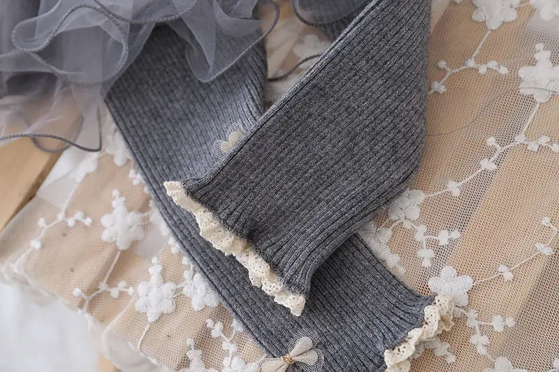 Girls Skirt-leggings Spring Autumn Mesh Skirt Pants for Kids Warm Winter Lace Children Leggings Toddler Trousers Baby Tights