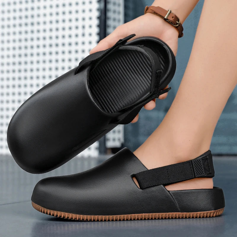 Summer Men Slippers Platform Outdoor Beach Sandals Clogs Quick Dry Non-Slip Indoor Slides Bathroom Shoe Couple Casual Loafers 45