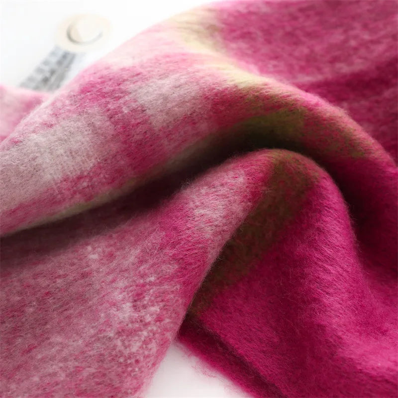 Korean Winter Imitation Cashmere Scarf Student Neck Thick Warm Shawl Men Women Popular Tassel Scarves Bufanda Blanket Thickening