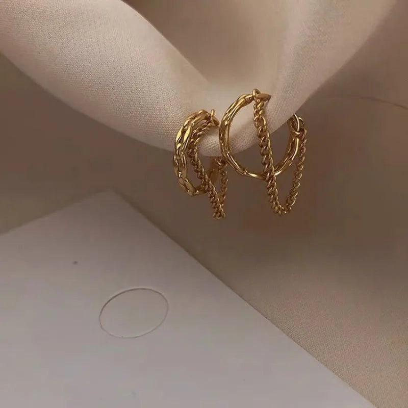 1Pc Fashion Minilist Fake Piercing Earcuff Earrings Chain Tassel Line for Woman No Piercing Ear Cuff Women Ear Jewelry