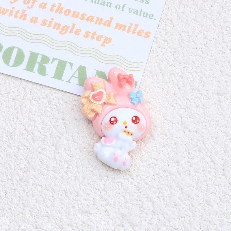 10 Pcs New Kawaii  Cartoon bow Anime Characters Resin Scrapbook Diy Jewelry Children Gift Hairpin Accessories A7