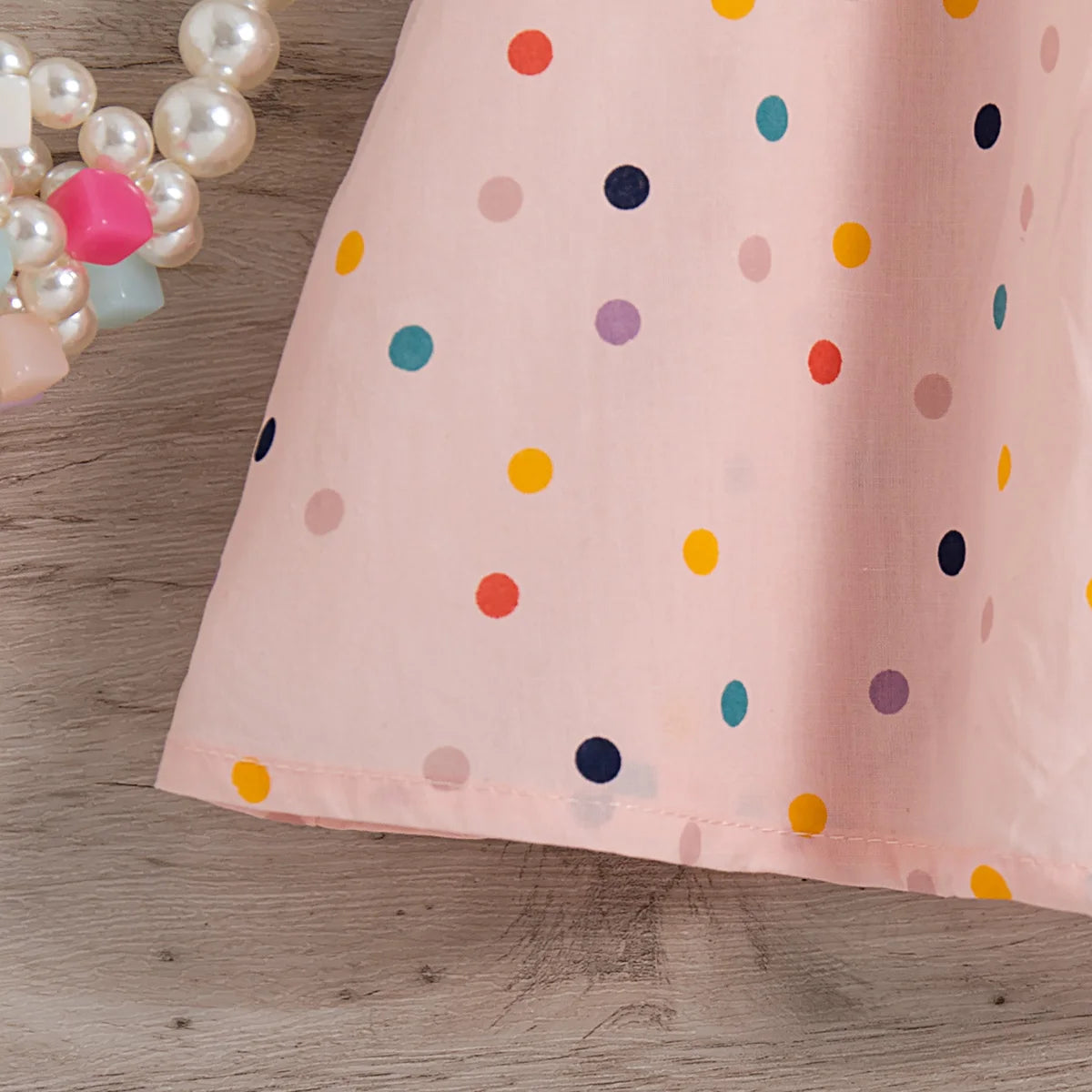 Baby Girl Dress Summer Colorful Polka Dot Flower Embroidery Girls Princess Dress Cute Girls Beach Dresses