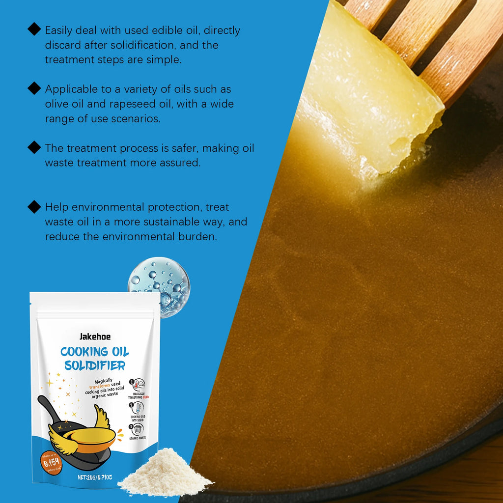 Cooking Oil Solidifier Powder Hot Grease Hardener For Used Fryer Oil Waste Vegetable Lard Eco Friendly Kitchen Cleaning Tool