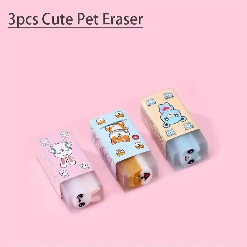 Cute Fruit Eraser, Jelly Pencil Eraser for Kids, Animal Food Fun Pets Pencil Rubber Eraser with Sweet Smell